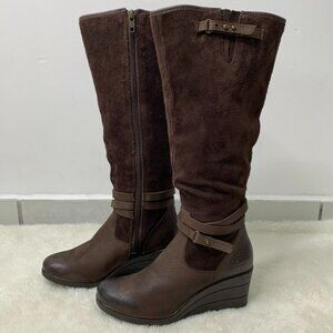 UGG 1005266 Women's Waterproof Lesley Uptown Knee High Wedge Boots Brown Size 6